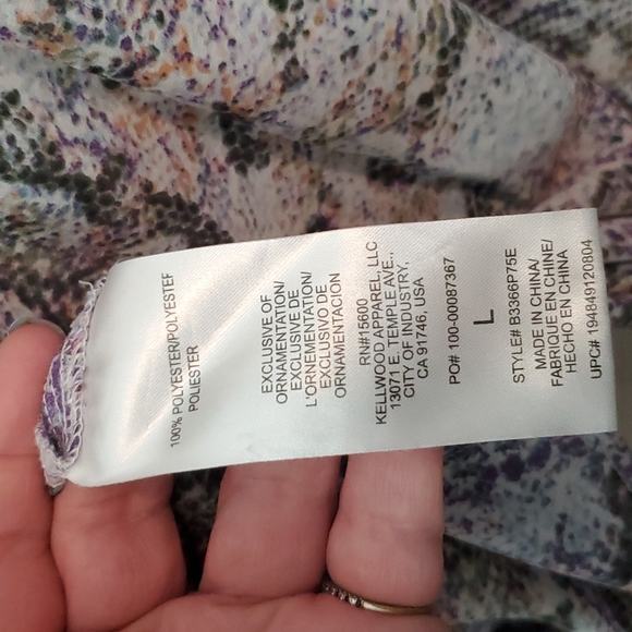 Democracy 3/4 Sleeve Ruffle Front Snake Print Blouse - Picture 8 of 9